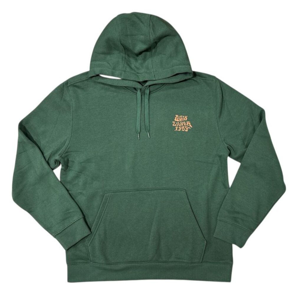 Quiksilver Men's Soft & Comfortable Relaxed Fit Graphic Pullover Hoodie - Green